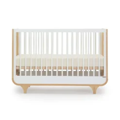 Dadada Baby Jolly 3-In-1 Convertible Crib - White/Natural