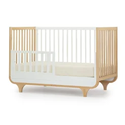 Dadada Baby Jolly 3-In-1 Convertible Crib - White/Natural
