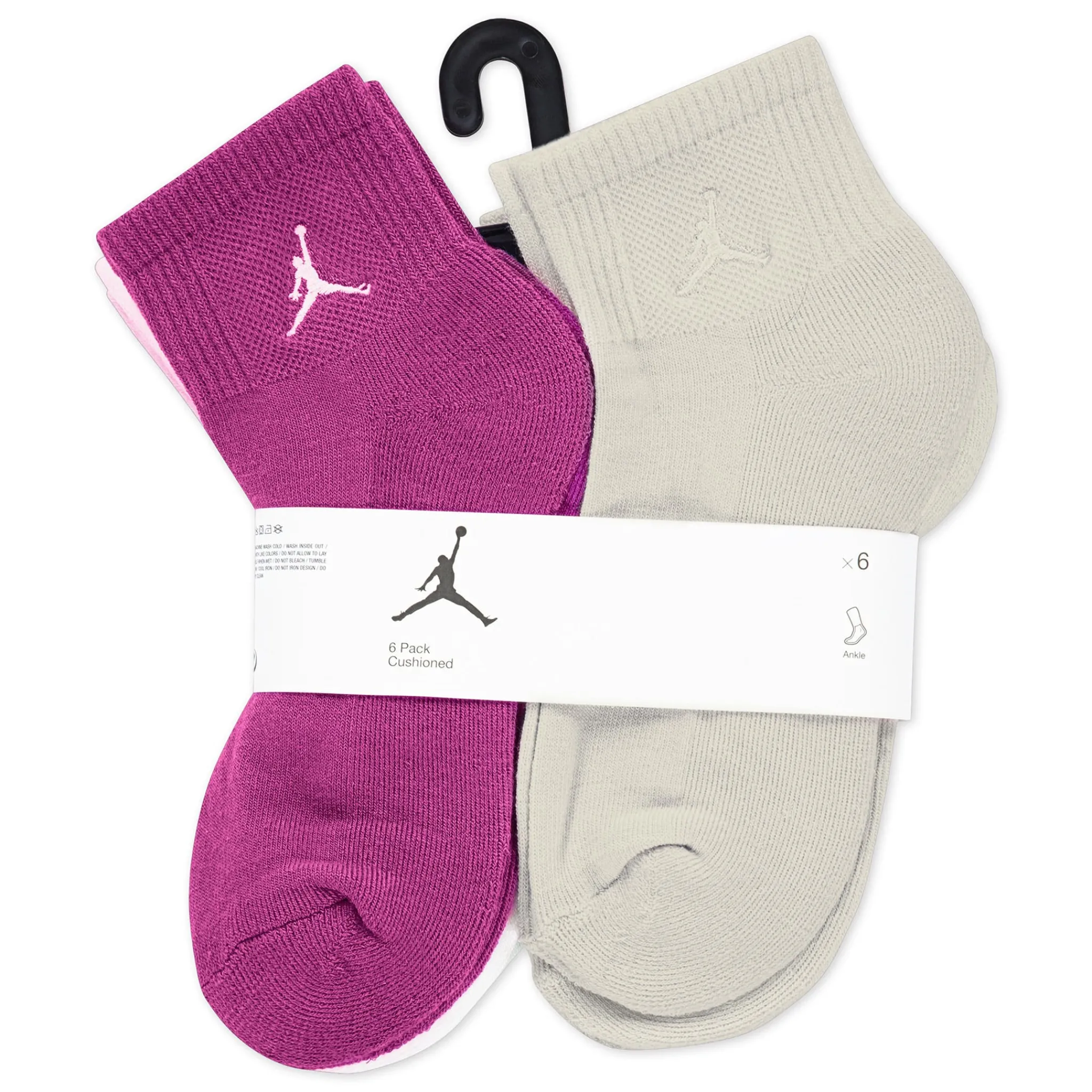 Kids Jordan Ankle Socks 6pck 3j-7j