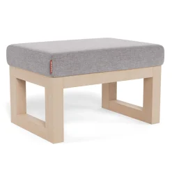 Monte Joya Ottoman - Pebble Grey / Maple