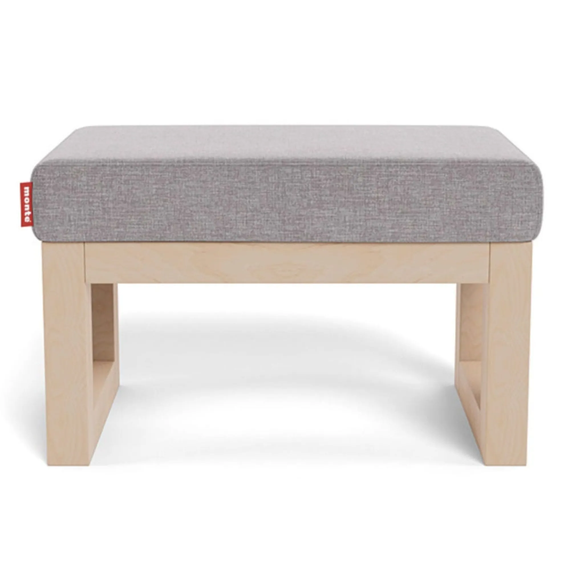 Monte Joya Ottoman - Pebble Grey / Maple