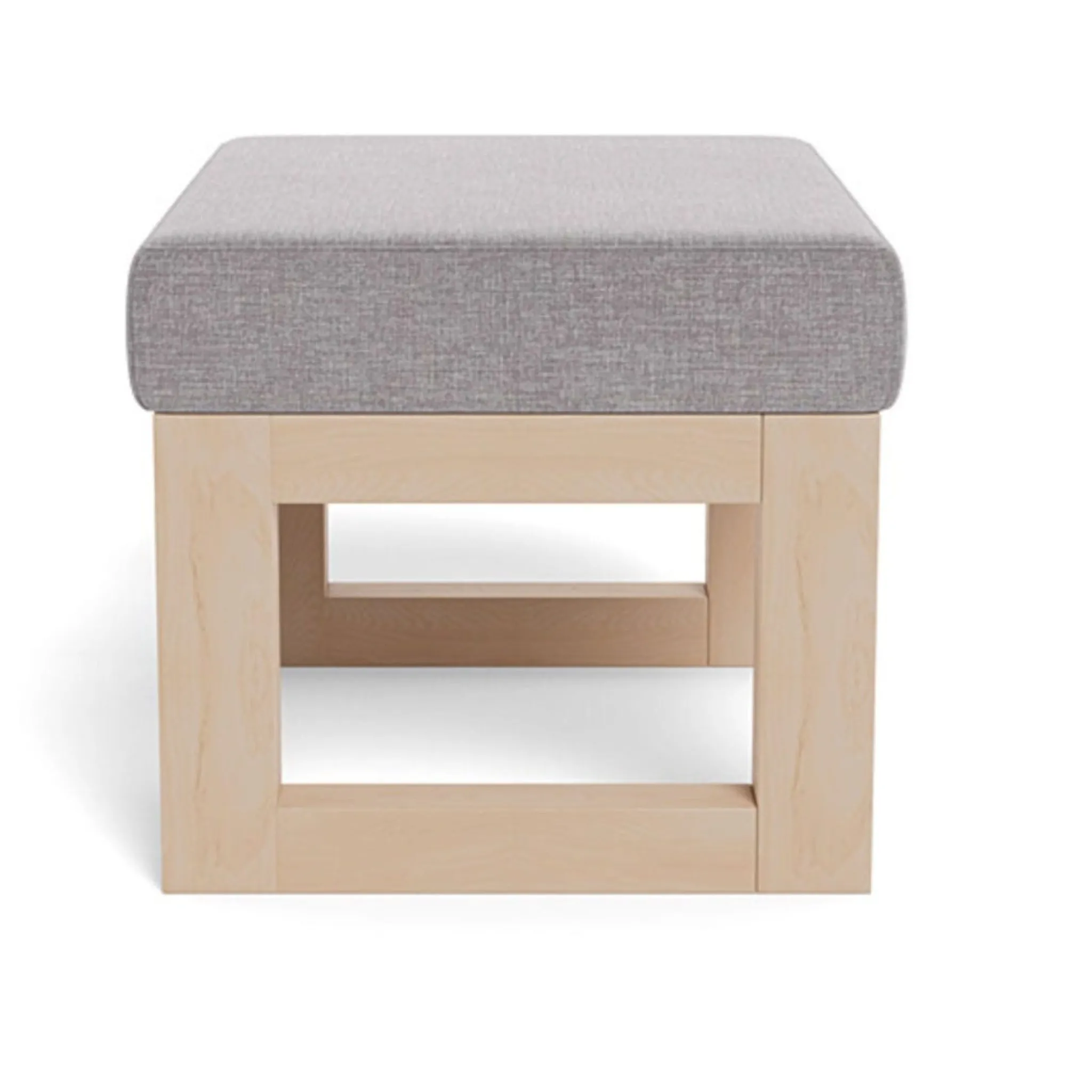 Monte Joya Ottoman - Pebble Grey / Maple