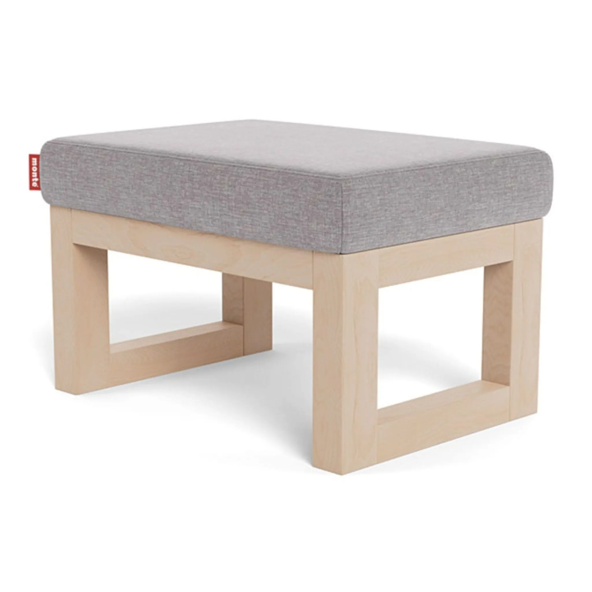 Monte Joya Ottoman - Pebble Grey / Maple
