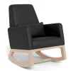 Monte Gliders & Rocking Chairs|Gliders & Rocking Chairs>Joya Rocking Chair - Black Leather / Natural Wood