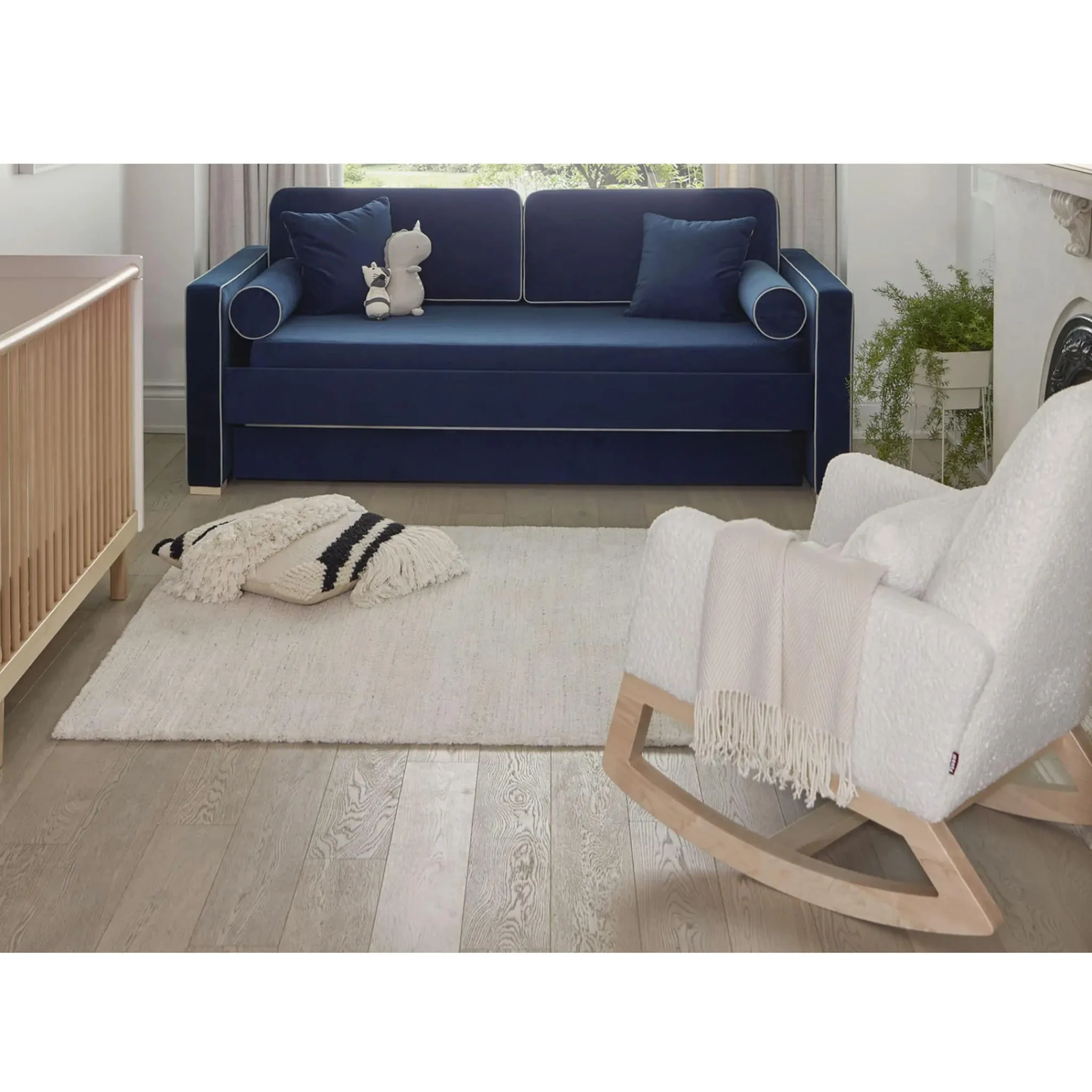 Monte Gliders & Rocking Chairs|Gliders & Rocking Chairs>Joya Rocking Chair - White Faux Sheepskin / Maple (In Stock)