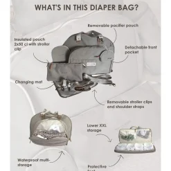 Baby on board Juliette Diaper Bag - Grey