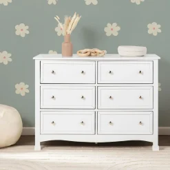 DaVinci Kalani 6-Drawer Double Wide Dresser - White Finish
