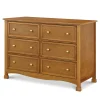 DaVinci Storage Furniture>Kalani 6-Drawer Double Wide Dresser - Chestnut Finish