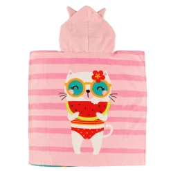 Kids SAFDIE u0026 CO Summer Activities|Outdoors & Travel>Kid Hooded Towel - Summer Kitty