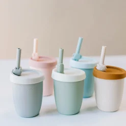 Kids Loulou Lollipop Kids Silicone Cup with Straw - Elephant