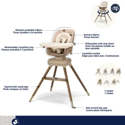 Maxi-cosi Kiskadee 360° Rotating High Chair - Natural