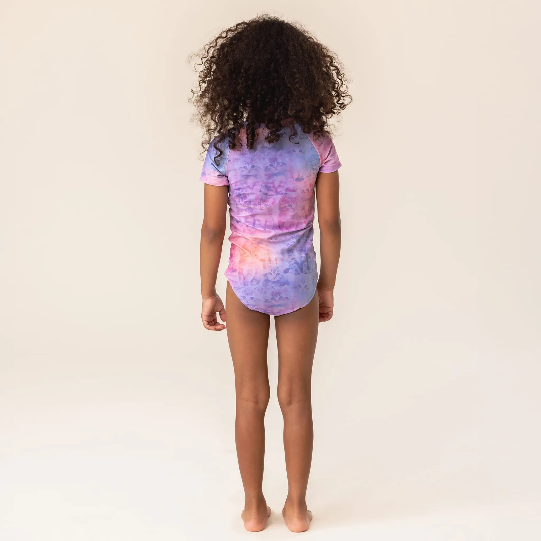Kids Nano Kittens Uv Ss Swimsuit 2-14