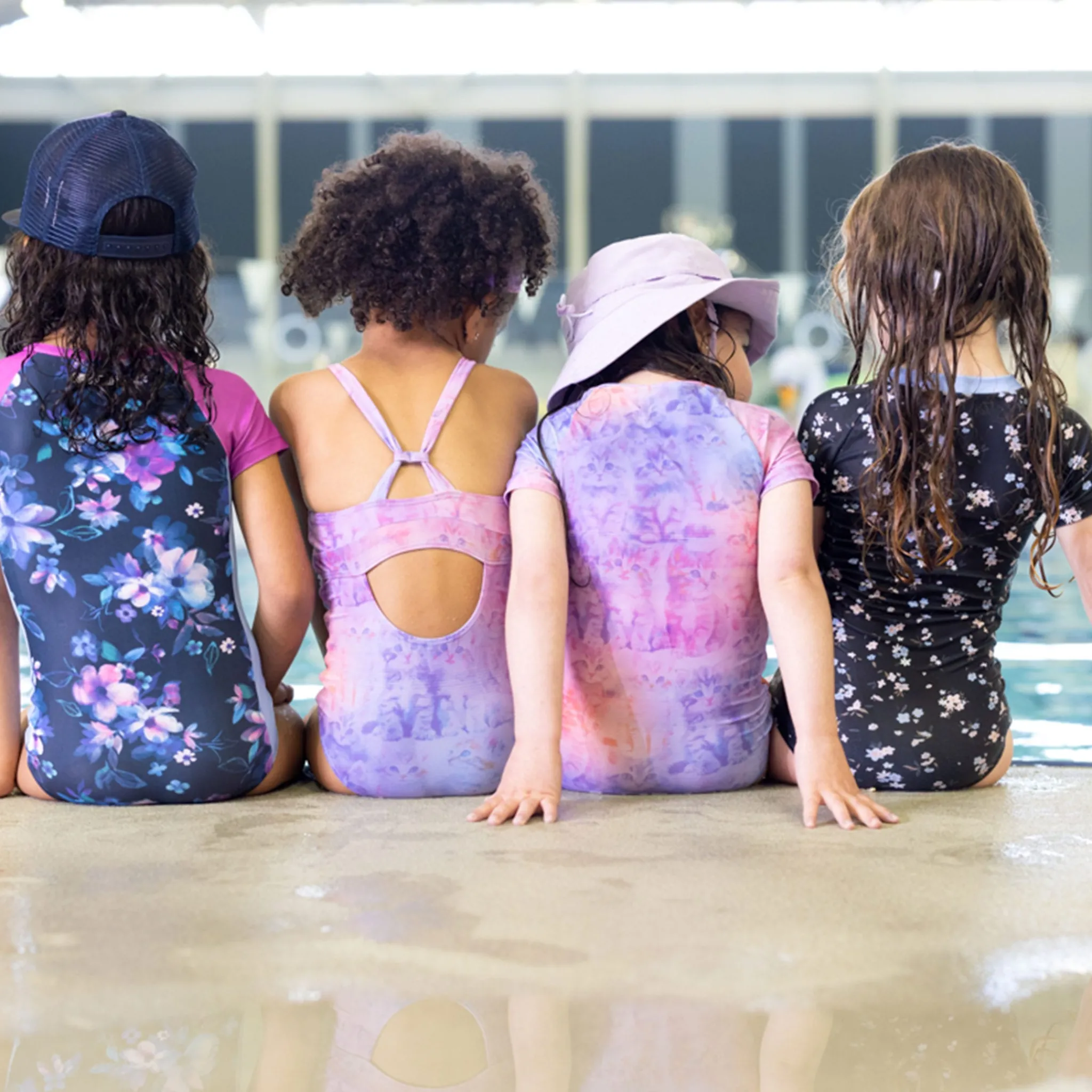 Kids Nano Kittens Uv Ss Swimsuit 2-14