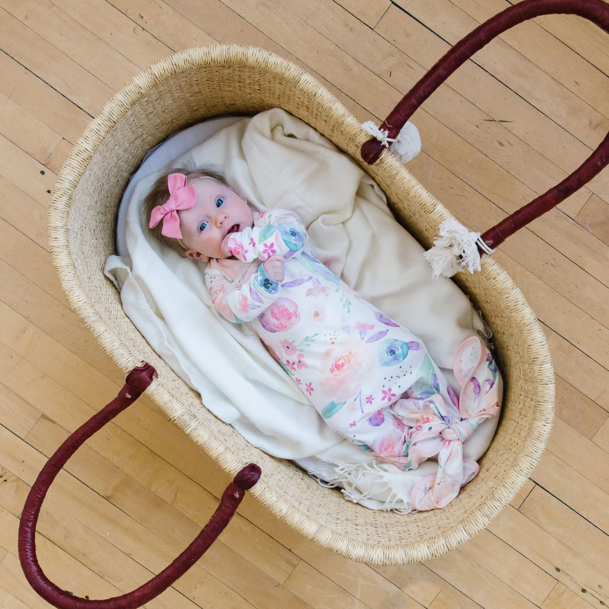 Copper Pearl Pajamas|Sleep Bags>Knotted Gown 0m+ - Bloom Flower