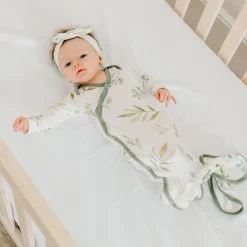 Copper Pearl Pajamas|Sleep Bags>Knotted Gown 0m+ - Leaf Haven