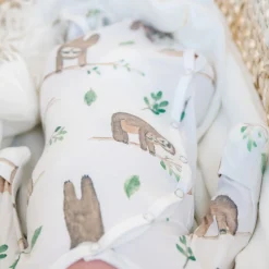 Copper Pearl Knotted Gown 0m+ - Noah the Sloth