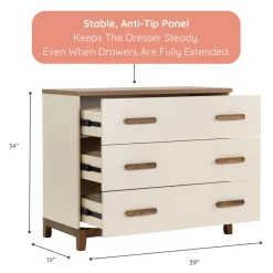 Dadada Baby Lala 3 Drawers Dresser Chest - Almont Walnut