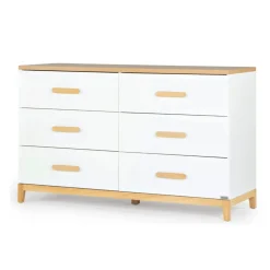 Dadada Baby Storage Furniture>LaLa Big 6-drawer Dresser - White/Natural