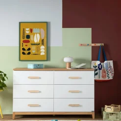 Dadada Baby Storage Furniture>LaLa Big 6-drawer Dresser - White/Natural