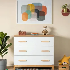 Dadada Baby Storage Furniture>LaLa Little 3-Drawer Dresser - White/Natural