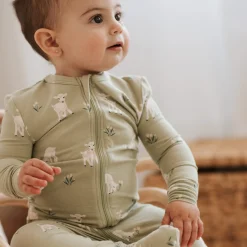 Firsts par Petit Lem Lamb Pajamas 0-12m
