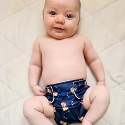 BOY La Petite Ourse Large Elastic Cloth Diaper 8-35lb- Popcorn