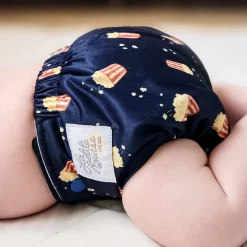 BOY La Petite Ourse Large Elastic Cloth Diaper 8-35lb- Popcorn