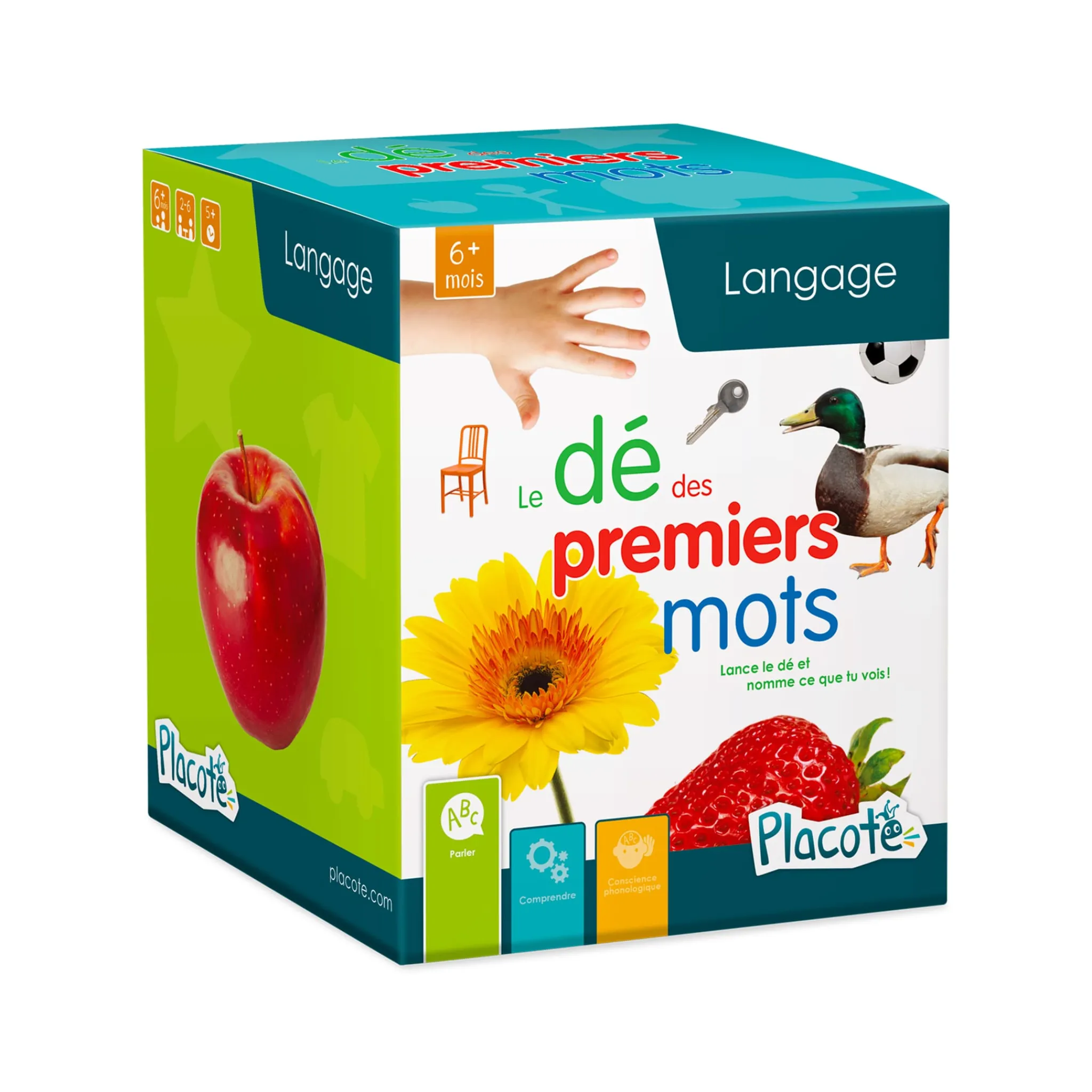 Placote Developmental Toys>Le Dé Des Premiers Mots