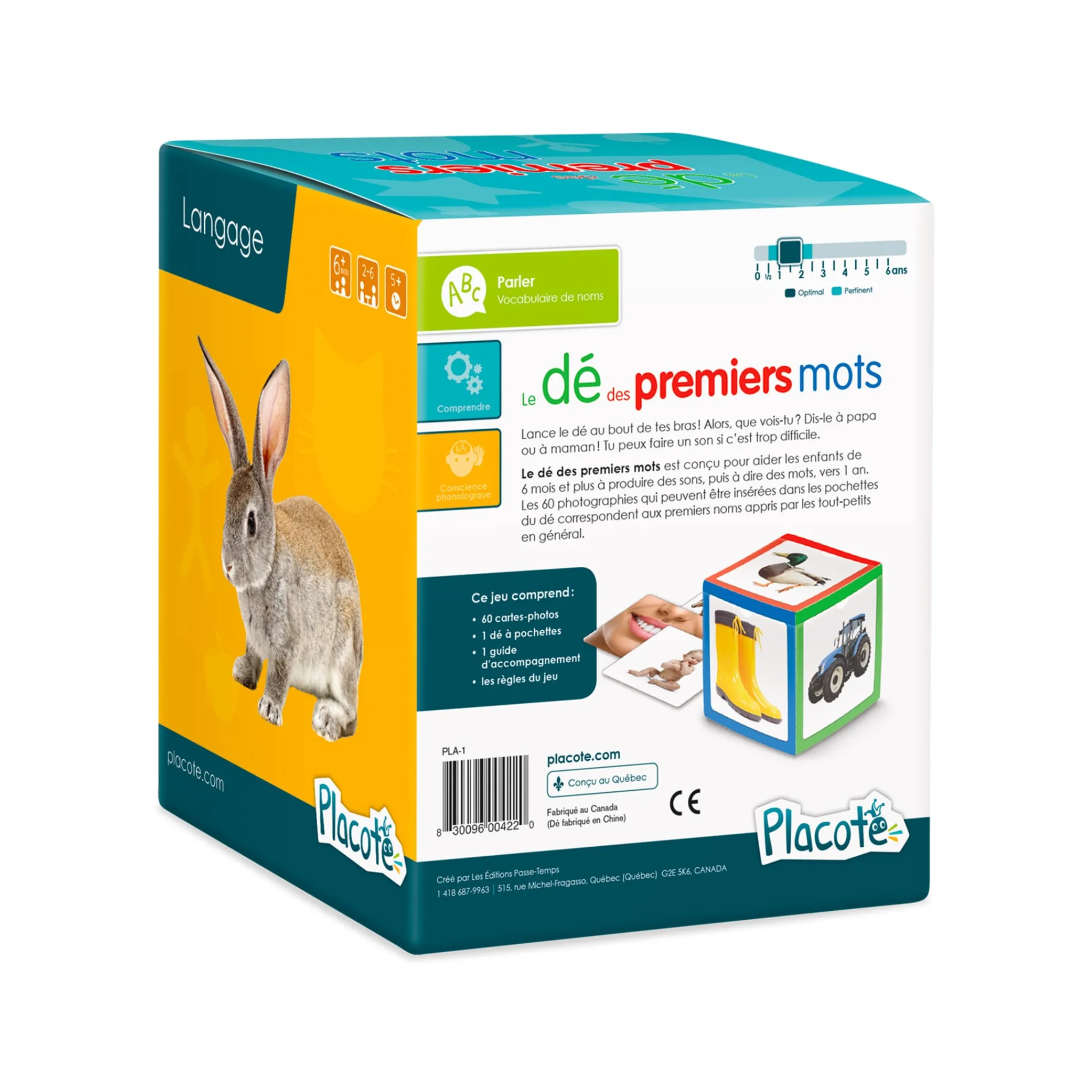 Placote Developmental Toys>Le Dé Des Premiers Mots