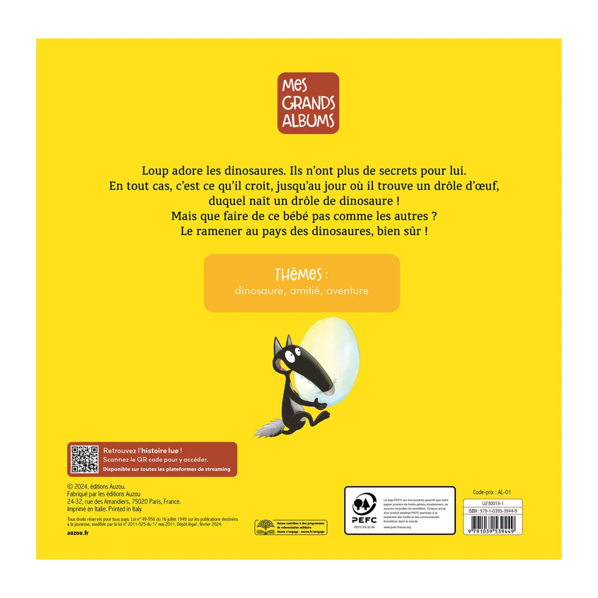 Auzou 4 Years And Over|2 Years And Over>Le Loup Qui Adorait Les Dinosaures