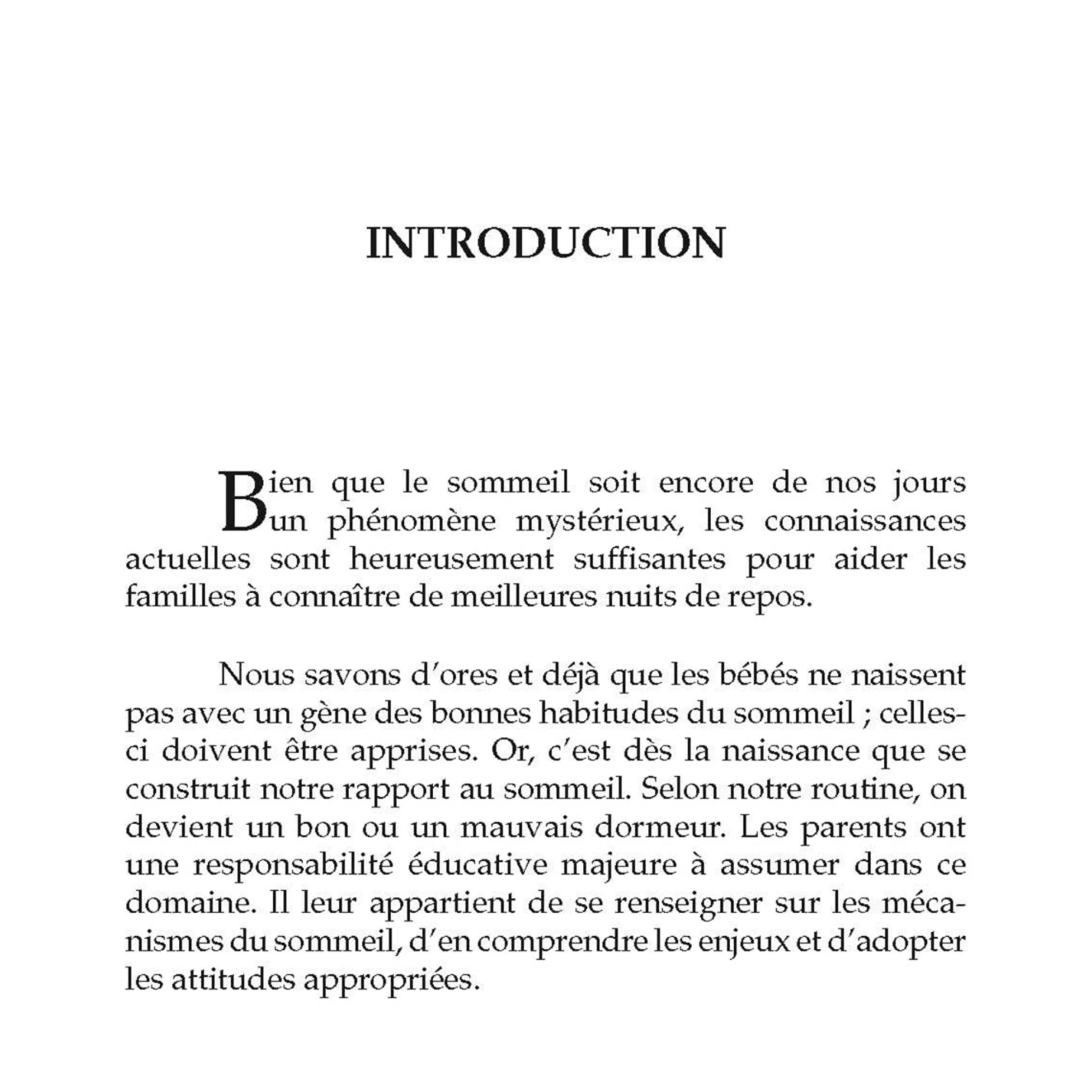 Prologue Le Sommeil du Nourisson - 2e Édition