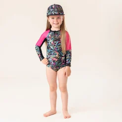 Kids Nano Swimsuits>Leafage Uv Ls Swimsuit 2-14