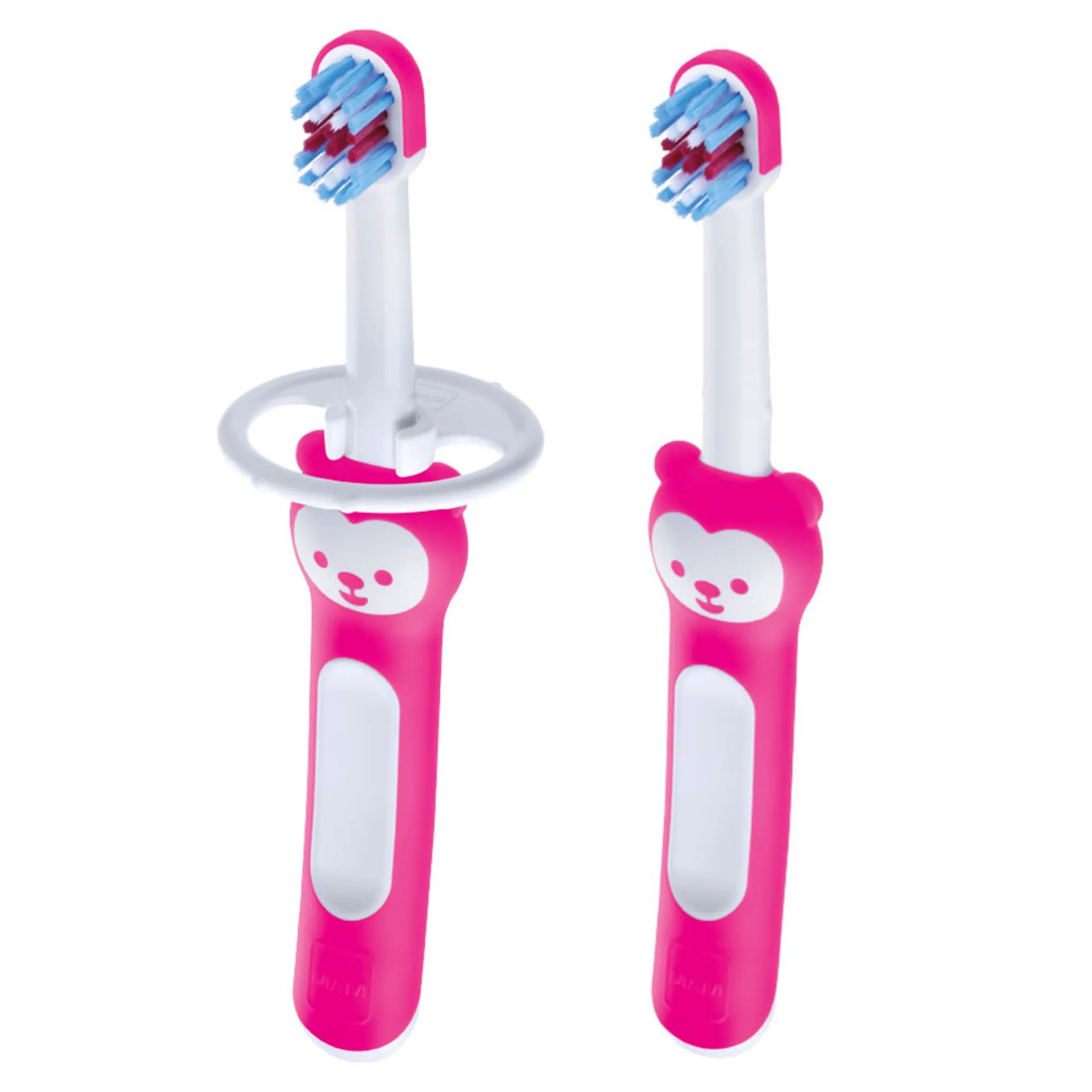 Mam Baby Oral Care>Learn to Brush Baby Toothbrushes (2) - Pink 6months+