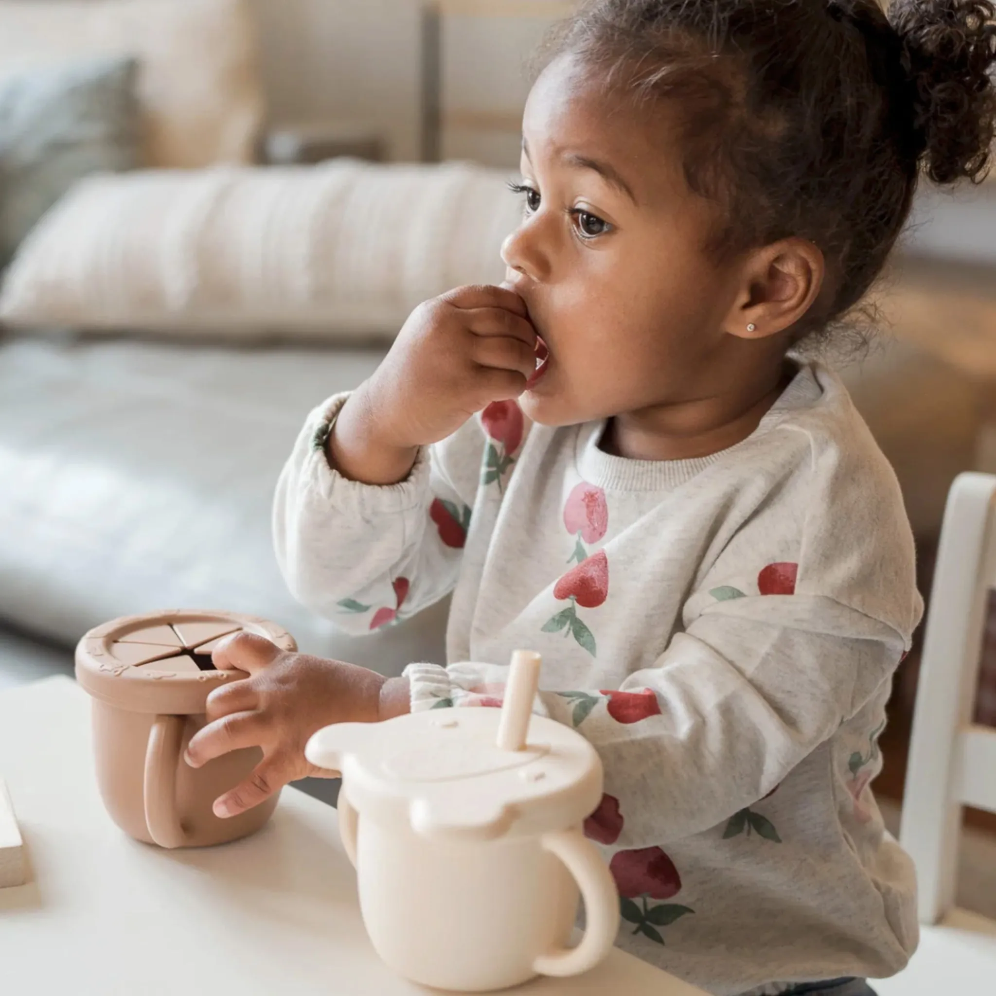 Kids Micasso Tableware|Plates & Placemats>Learning Cup 2 in 1 - Cream
