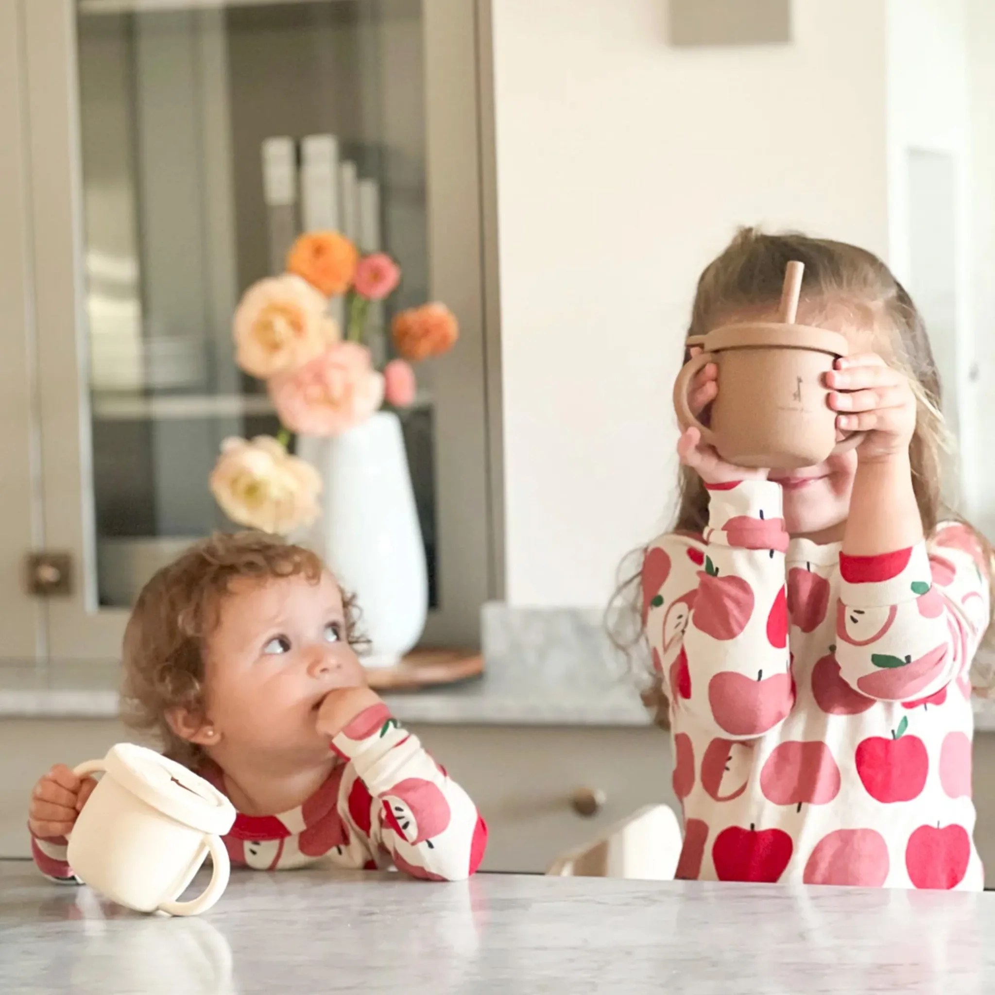 Kids Micasso Tableware|Plates & Placemats>Learning Cup 2 in 1 - Cream