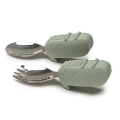 Kids Loulou Lollipop Learning Spoon and Fork Set - Alligator