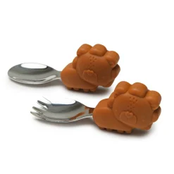 Kids Loulou Lollipop Tableware|Plates & Placemats>Learning Spoon and Fork Set - Lion
