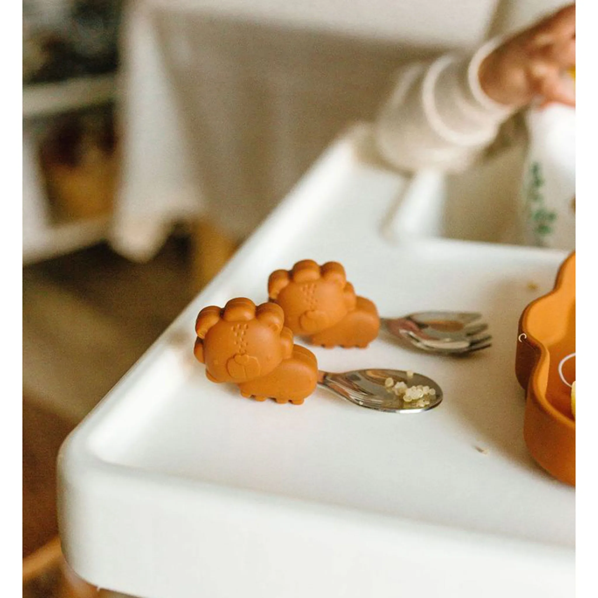 Kids Loulou Lollipop Tableware|Plates & Placemats>Learning Spoon and Fork Set - Lion