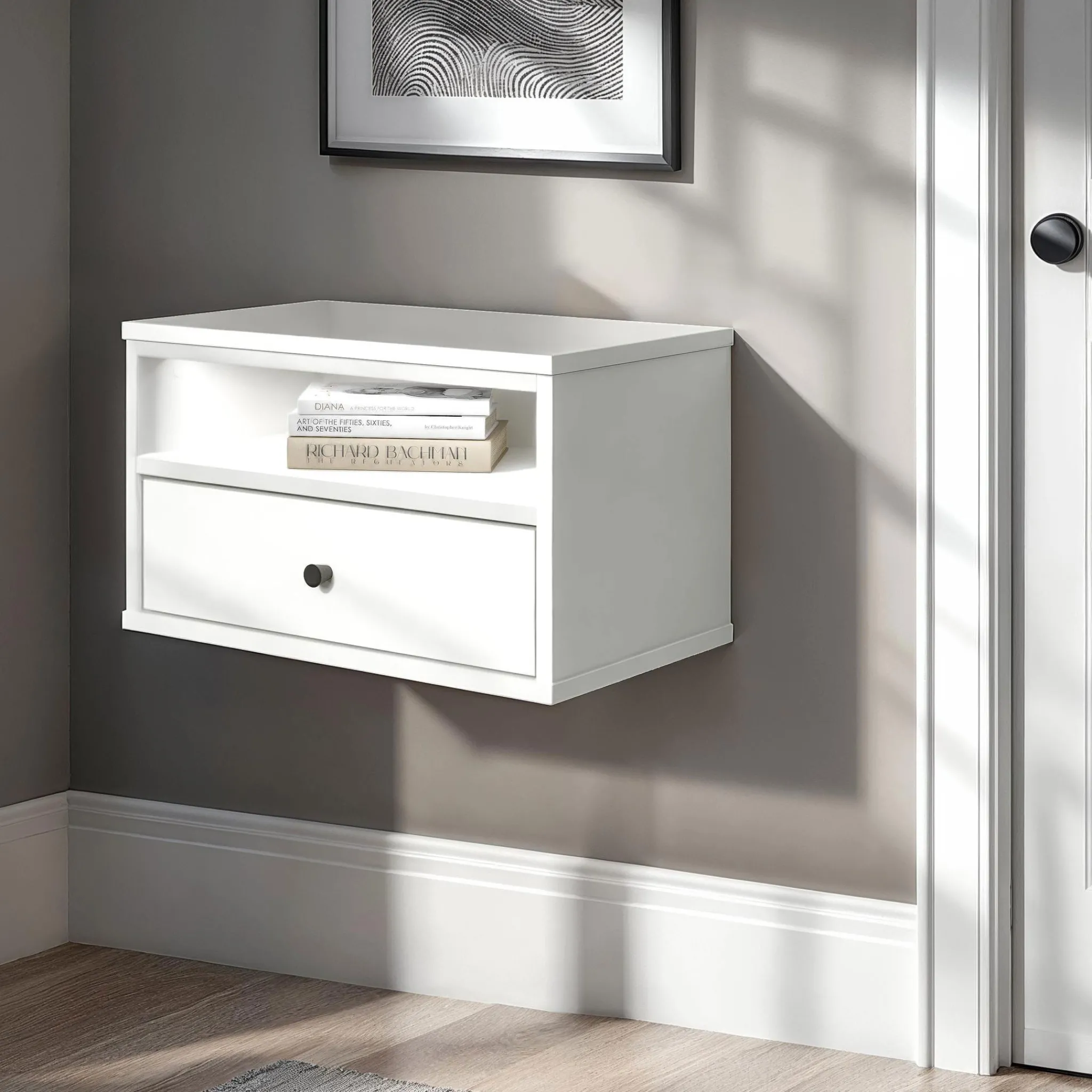 South Shore LED Nightstand - Sazena Pure White