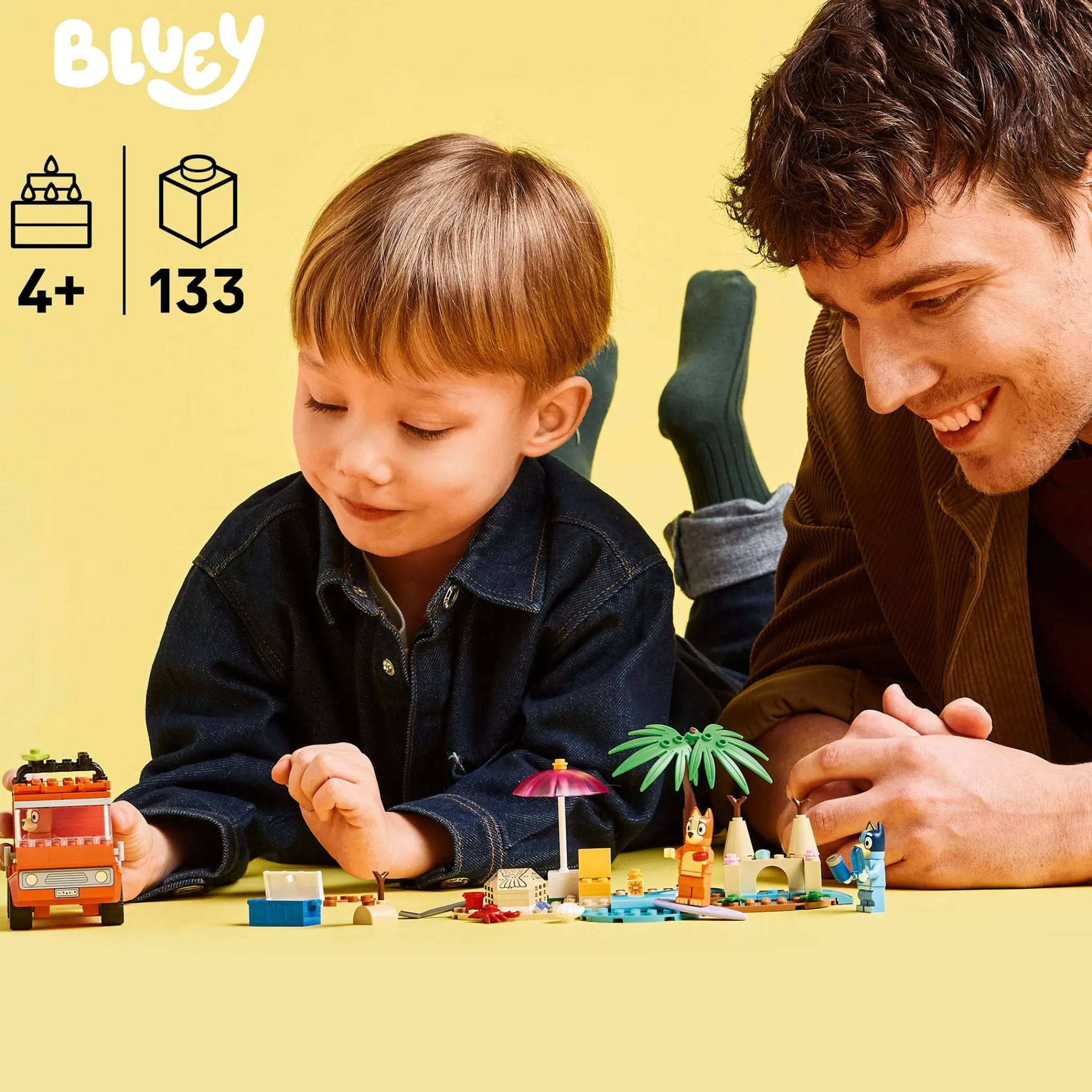 Kids LEGO® Bluey: Bluey’s Beach & Family Car Trip