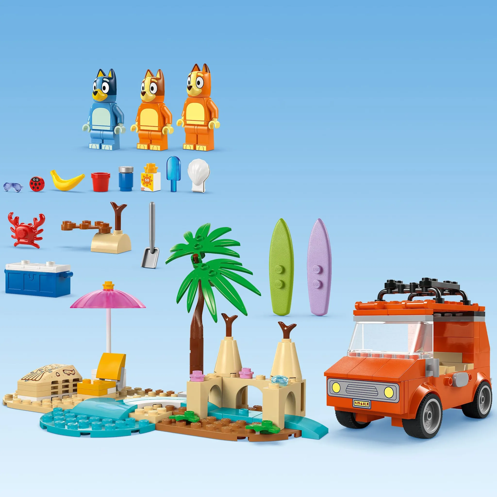 Kids LEGO® Bluey: Bluey’s Beach & Family Car Trip