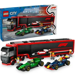 Kids LEGO® City F1® Truck with RB20 & AMR24 F1® Cars