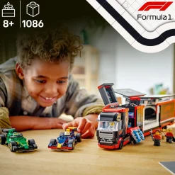 Kids LEGO® City F1® Truck with RB20 & AMR24 F1® Cars