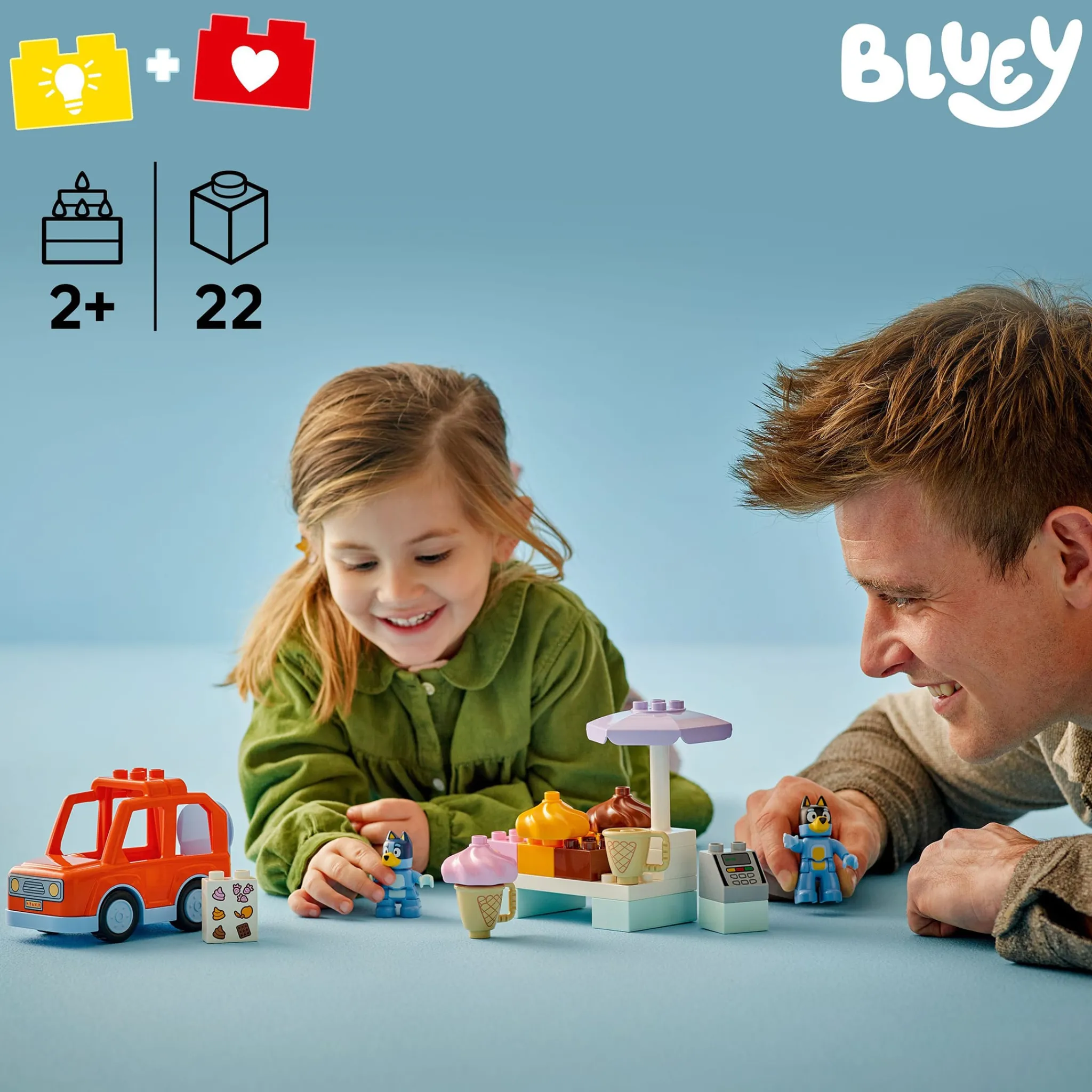 Kids LEGO® Assembly & Construction>DUPLO® Bluey Ice Cream Trip with Bluey