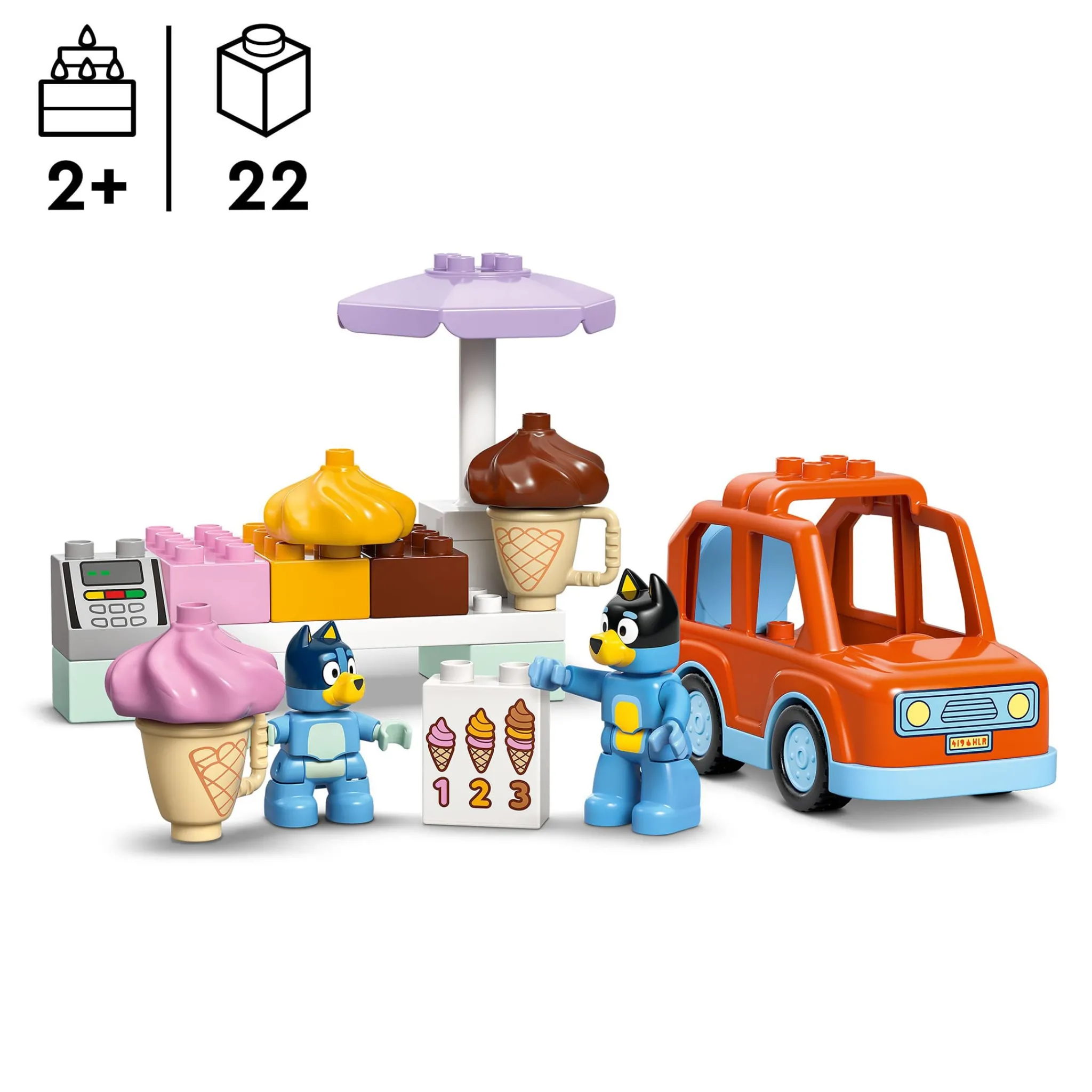Kids LEGO® Assembly & Construction>DUPLO® Bluey Ice Cream Trip with Bluey