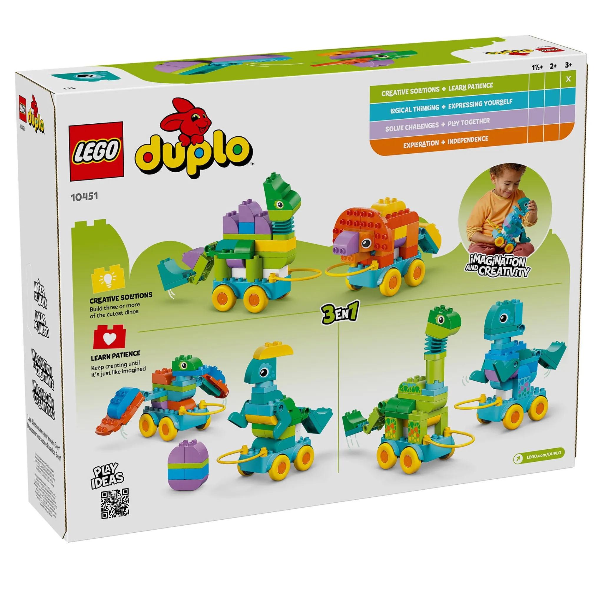 Kids LEGO® Assembly & Construction>DUPLO® Town 3 in 1 Dinosaurs on Wheels