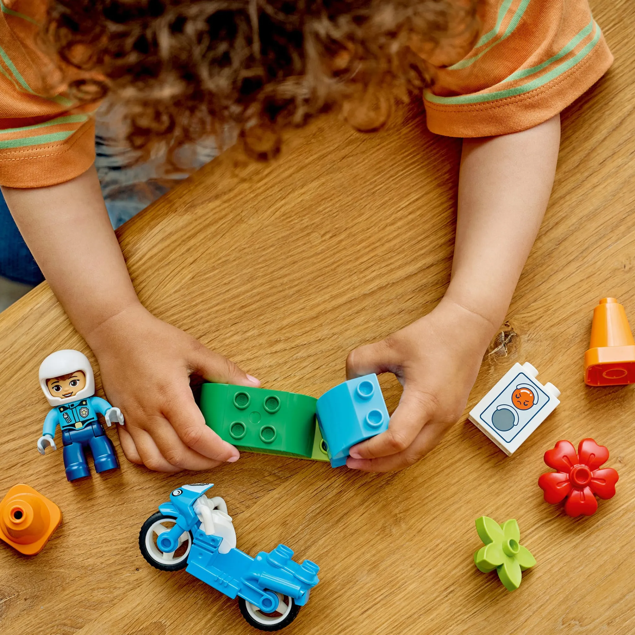 Kids LEGO® Assembly & Construction>DUPLO® Town Blue Police Motorcycle