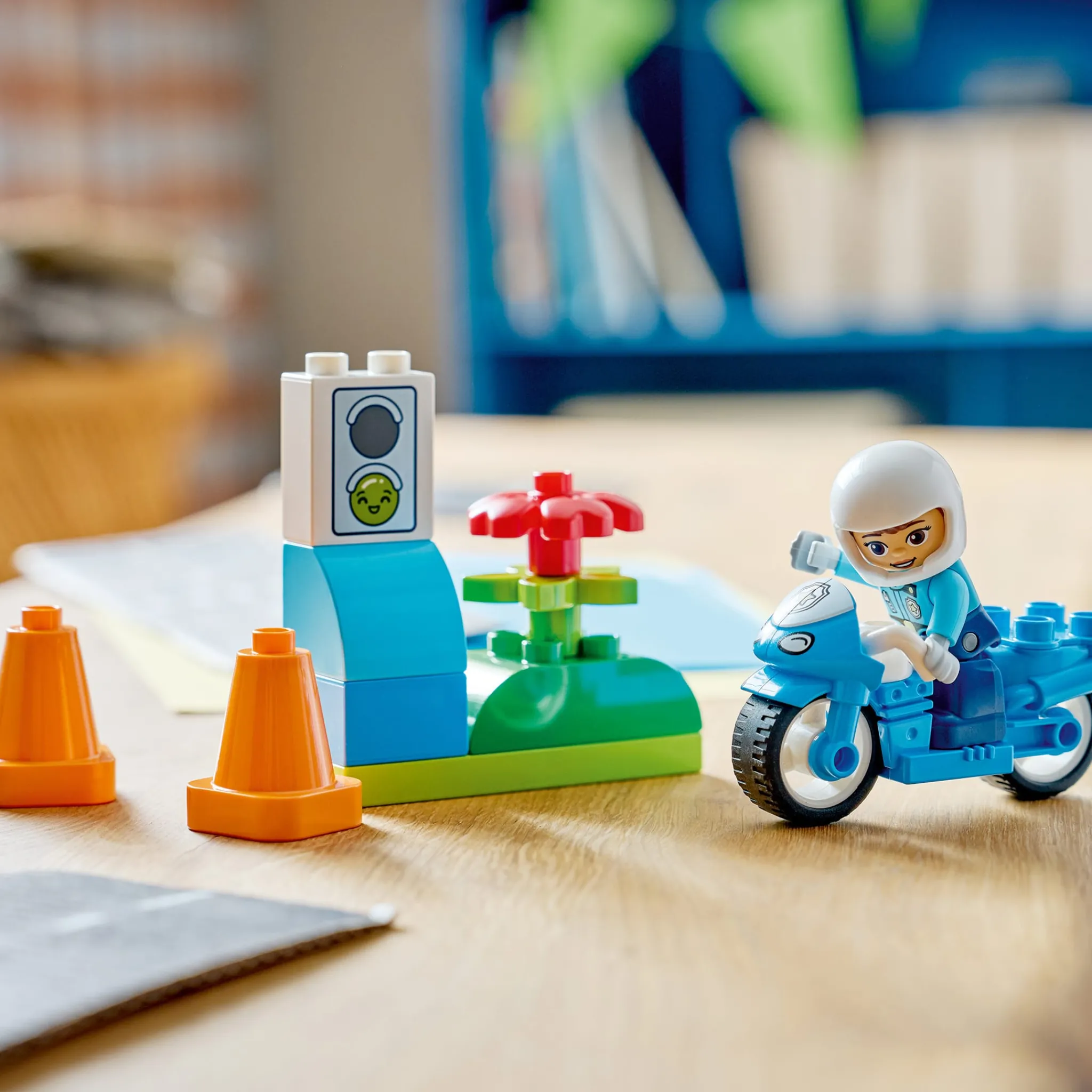 Kids LEGO® Assembly & Construction>DUPLO® Town Blue Police Motorcycle