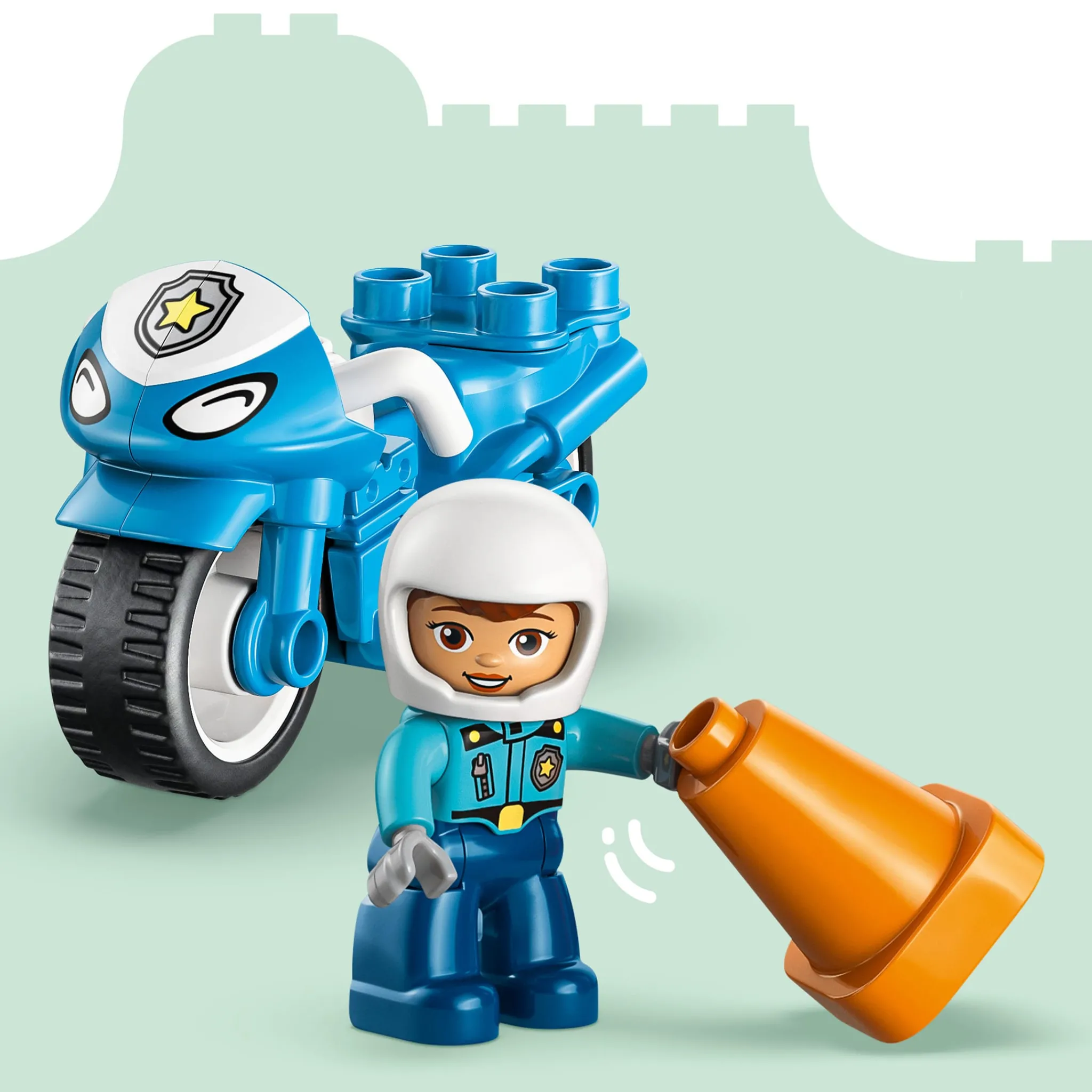 Kids LEGO® Assembly & Construction>DUPLO® Town Blue Police Motorcycle