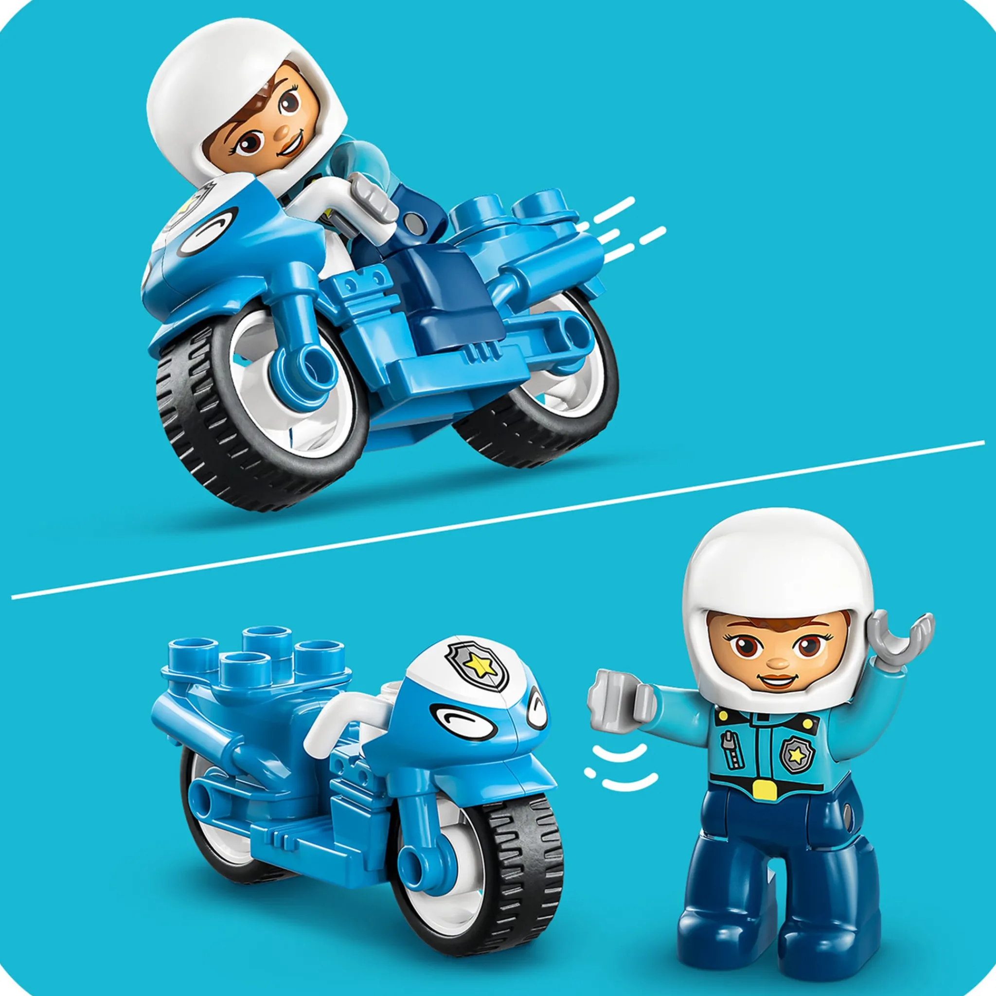 Kids LEGO® Assembly & Construction>DUPLO® Town Blue Police Motorcycle